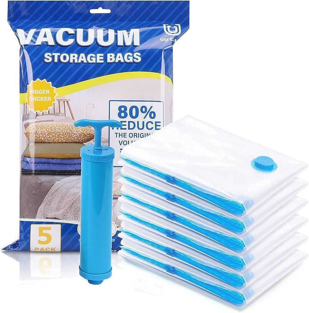 Premium Space Saver Vacuum Storage Bags Set with Travel Hand Pump