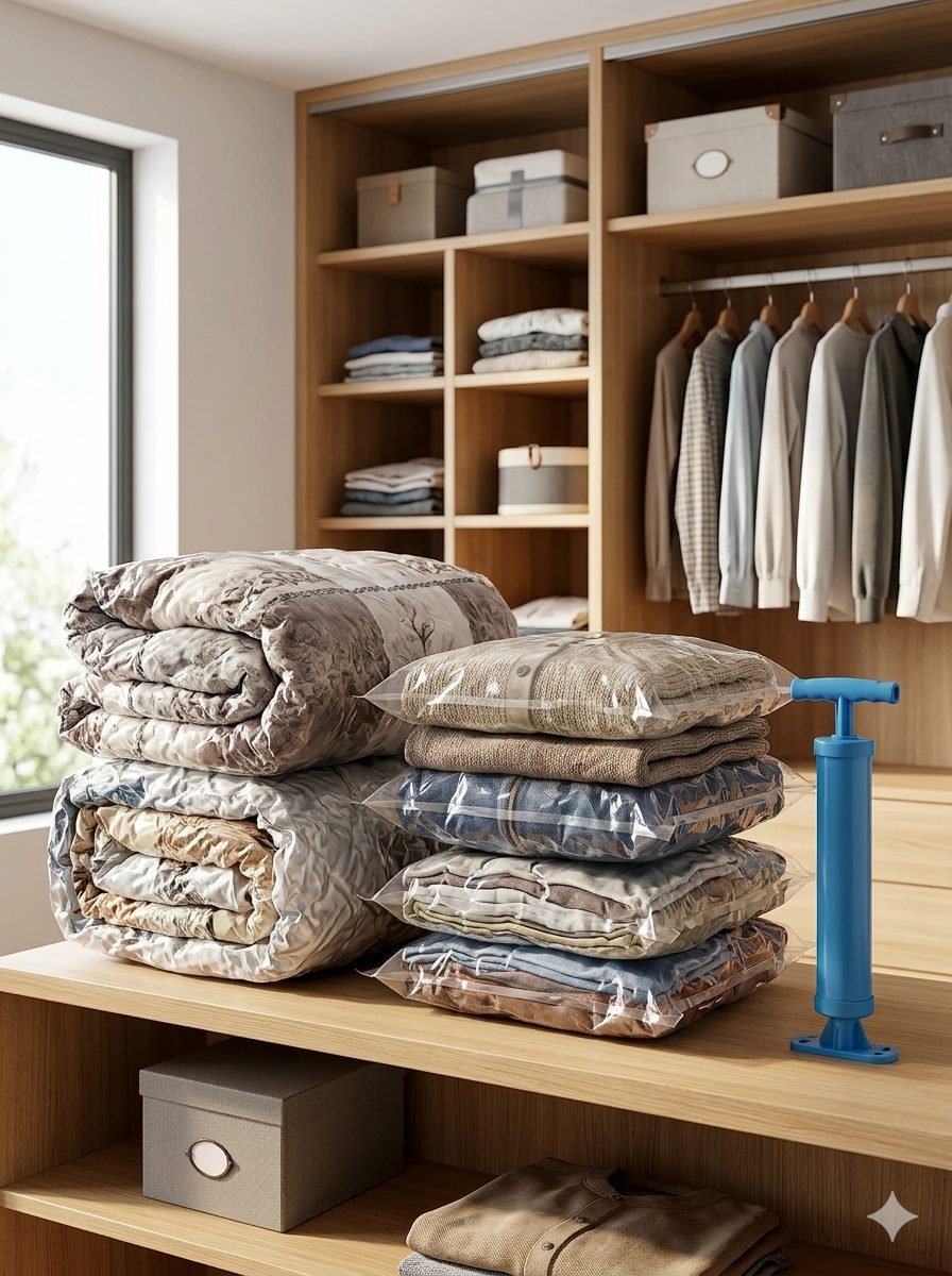 Premium Space Saver Vacuum Storage Bags Set with Travel Hand Pump - Image 2